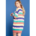 Multi-colored Striped Knit Sweater Dress