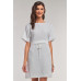 Off-white Short Sleeve Relaxed Fit Draw String Tie Waist Detail Mini Dress