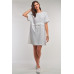 Off-white Short Sleeve Relaxed Fit Draw String Tie Waist Detail Mini Dress