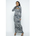 Mock Neck Long Sleeve Thumb In Top With Tube Top Long Dress Set