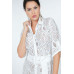 Belted Hi Low Placket Lace Shirt Dress