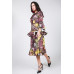 Cascade Ruffle Sleeve Frill Tiered Bottom Print Midi Dress