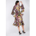 Cascade Ruffle Sleeve Frill Tiered Bottom Print Midi Dress