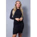 Sexy Long Sleeve Mock Neck Side Or Twist Ruching Dress