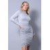 Sexy Long Sleeve Mock Neck Side Or Twist Ruching Dress