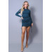 Sexy Long Sleeve Mock Neck Side Or Twist Ruching Dress