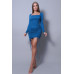 Sexy & Chic Long Sleeve Square Neck Ruching Tie Basic Dress