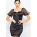 Lace Sleeves Back Zipped Mini Dress
