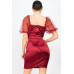 Lace Sleeves Back Zipped Mini Dress