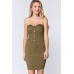 Strapless Button Down Mini Dress