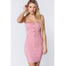Strapless Button Down Mini Dress