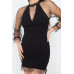 Pearl Trim Mesh Bodycon Dress