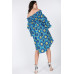 Puffy Ruffle Sleeve Smocking Off Shoulder Print Midi Dress