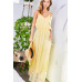 Adjustable Shoulder Strap Button Down Waist Elastic Bottom Contrast Lace Maxi Dress