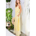 Adjustable Shoulder Strap Button Down Waist Elastic Bottom Contrast Lace Maxi Dress