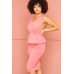 Shimmer Peplum Midi Dress