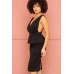 Shimmer Peplum Midi Dress