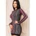 Multi-color Striped Ribbed Dress