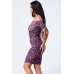 Leopard Print Off Shoulder Shirring Bodycon Dress