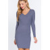 Long Slv V-neck Sweater Mini Dress