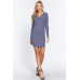 Long Slv V-neck Sweater Mini Dress