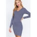 Long Slv V-neck Sweater Mini Dress