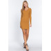 Long Slv V-neck Sweater Mini Dress