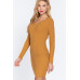 Long Slv V-neck Sweater Mini Dress