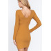 Long Slv V-neck Sweater Mini Dress