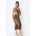 Animal Print Midi Dress With Strap