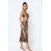 Animal Print Midi Dress With Strap