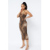 Animal Print Midi Dress With Strap