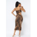 Animal Print Midi Dress With Strap