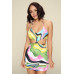 Multi Color Dress With Front Cut Out