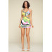 Multi Color Dress With Front Cut Out