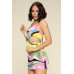 Multi Color Dress With Front Cut Out