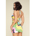 Multi Color Dress With Front Cut Out