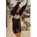 A Ribbed Knit Sweater Mini Dress