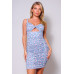 Spaghetti Strap Twist Front Cutout Floral Ruched Mini Dress