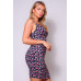 Spaghetti Strap Twist Front Cutout Floral Ruched Mini Dress