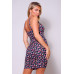 Spaghetti Strap Twist Front Cutout Floral Ruched Mini Dress