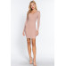 Long Slv V-neck Mini Rib Dress