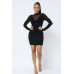 Animal Print Long Sleeve Mock Neck Mini Dress