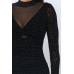 Animal Print Long Sleeve Mock Neck Mini Dress