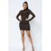 Animal Print Long Sleeve Mock Neck Mini Dress
