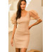 V Neck Contrast Flower Lace Bubble Sleeve Midi Bodycon Dress