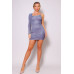 Glitter Asymmetrical Sleeve Party Mini Dress