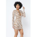 Printed Mesh Dress