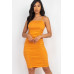 Double Ruched Front And Ruched Back Detail Mini Dress