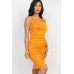 Double Ruched Front And Ruched Back Detail Mini Dress